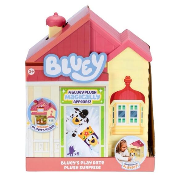 Bluey Play Date Plush Surprise House Set with Plush & Stickers Playset NEW - Picture 1 of 15